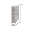 Flash Furniture White/Gray 4 Drawer Slim Dresser Organizer WX-5L203-WH-GR-GG